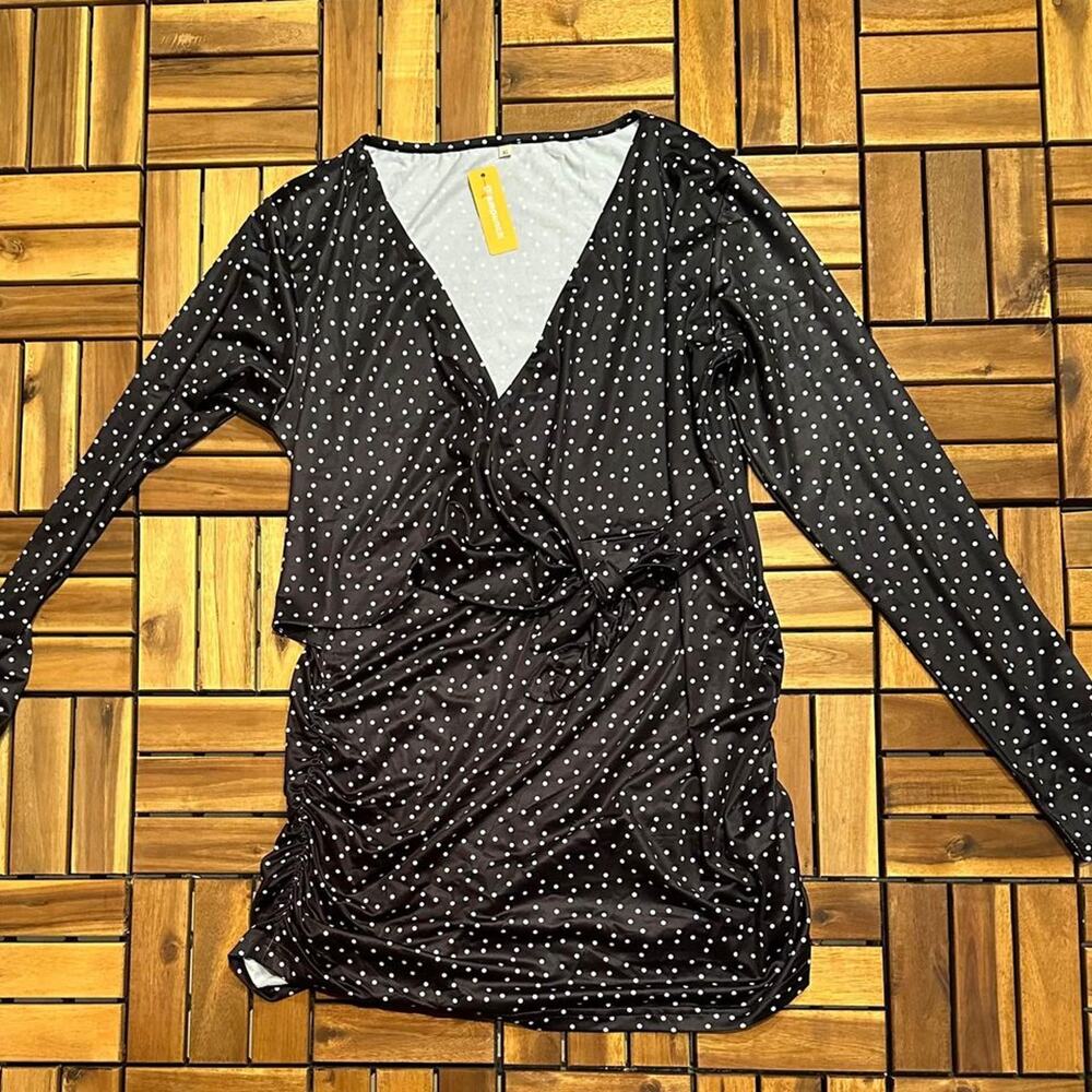 NEW: XL Maternity- NEW Glampunch Women's Maternity Long Sleeve Tie Front Wrap